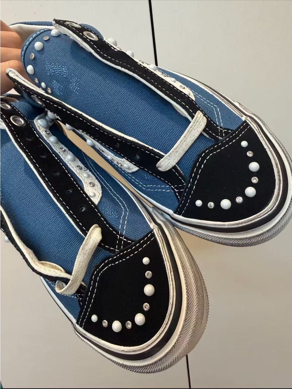 Blue Canvas Pearlized Vans